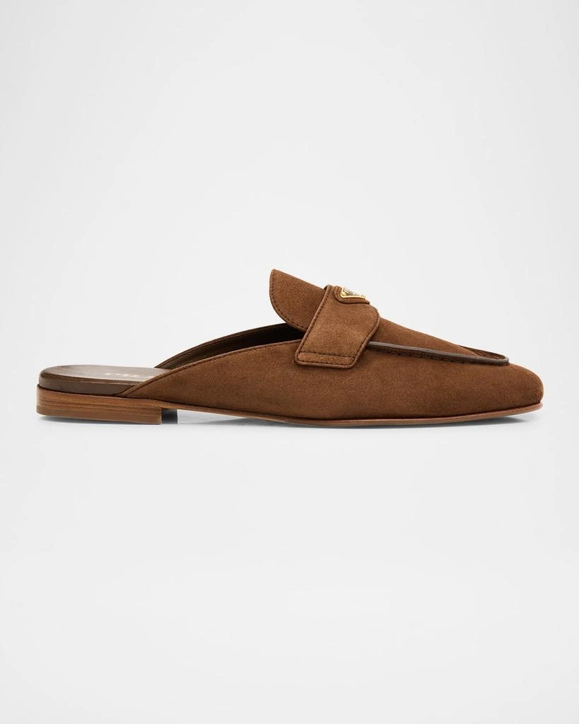 Prada Logo Suede Loafer Mules 1