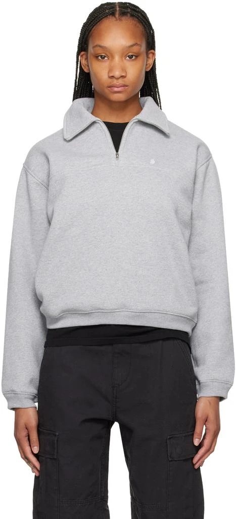 STUSSY Gray Half-Zip Sweatshirt 1