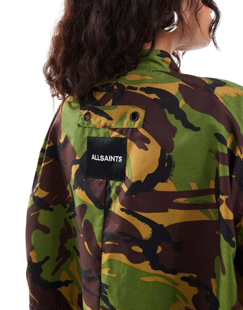 ALL SAINTS AllSaints Daneya lightweight parka in green camo 4