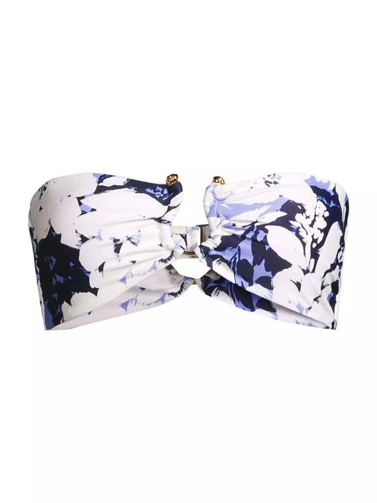 Tanya Taylor Laura Printed Bandeau Bikini Top 1