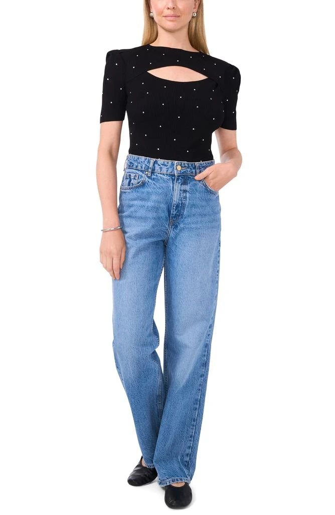 1. State Rhinestone Cutout Short Sleeve Sweater 5