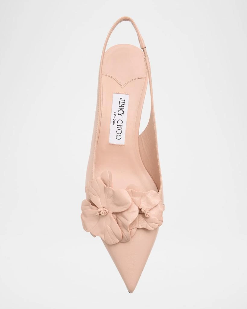 Jimmy Choo Amita Flowers Leather Slingback Pumps 5