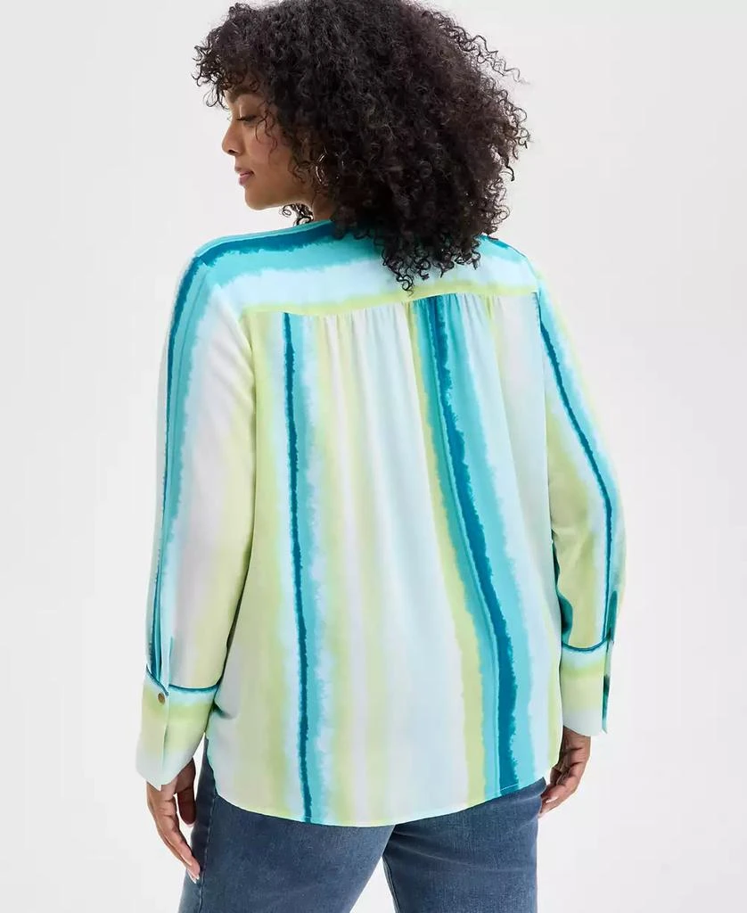 INC International Plus Size Cuffed Surplice Blouse, Exclusively at Macy's 4