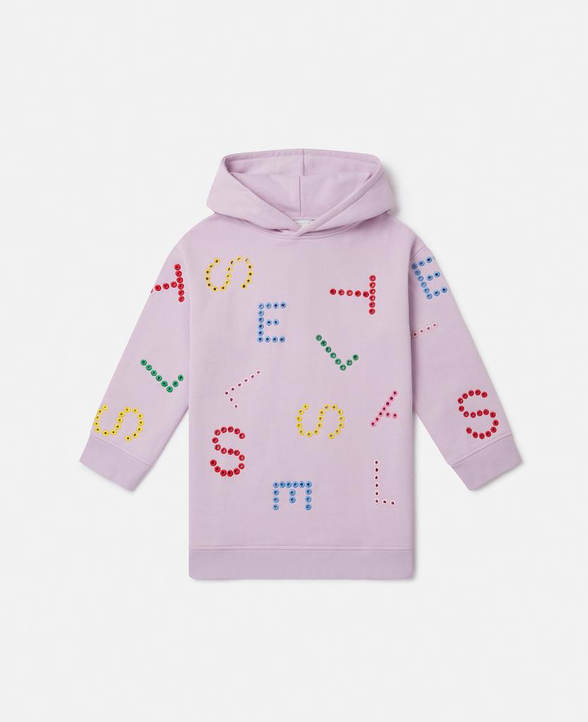 Stella McCartney Stella McCartney - Stella Pattern Hoodie Dress, Woman, Pink, Size: 12