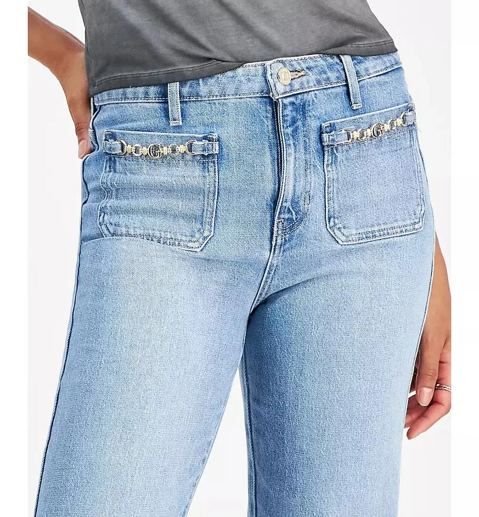 GUESS Women's High Rise Patch Pocket Straight Leg Jeans 6