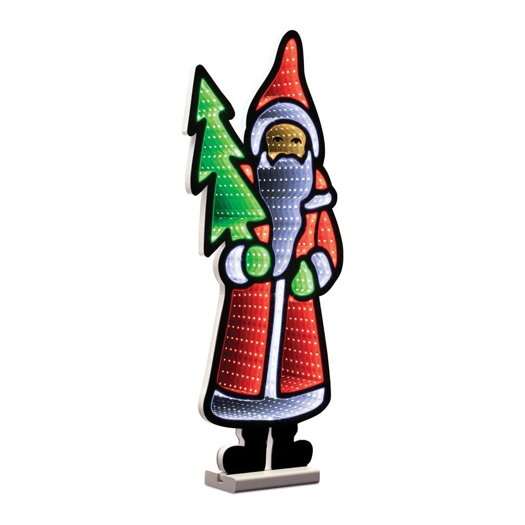 Hivvago 25" Red White And Green Acrylic Christmas Santa Tabletop Sign with LED 2