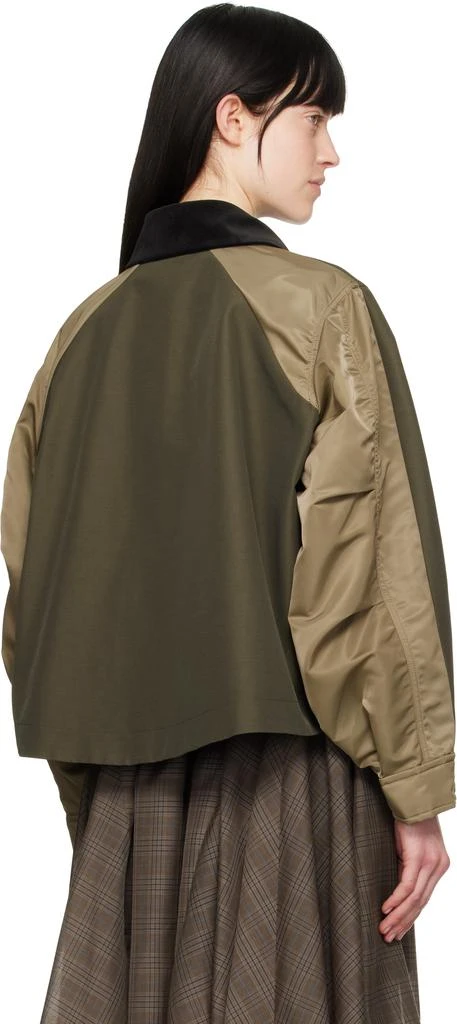 Sacai Khaki Grosgrain & Nylon Twill Jacket 3