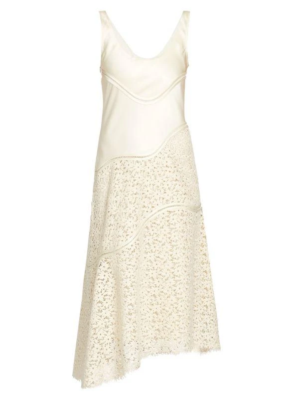 Jil Sander Floral Lace Asymmetric Midi-Dress 5