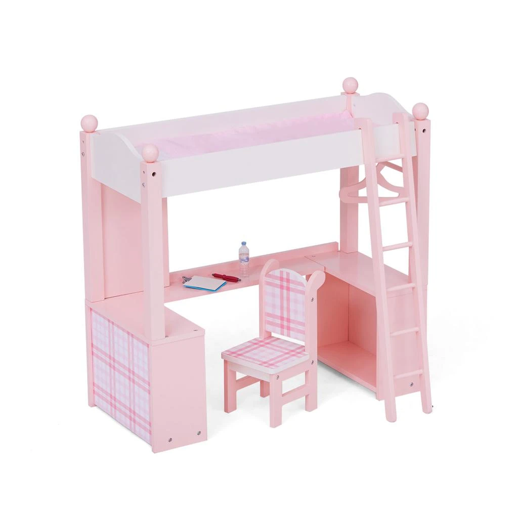 Teamson Sophia’s Loft Bed, Desk, Chair, & Accessories for 18" Dolls, Pink 1