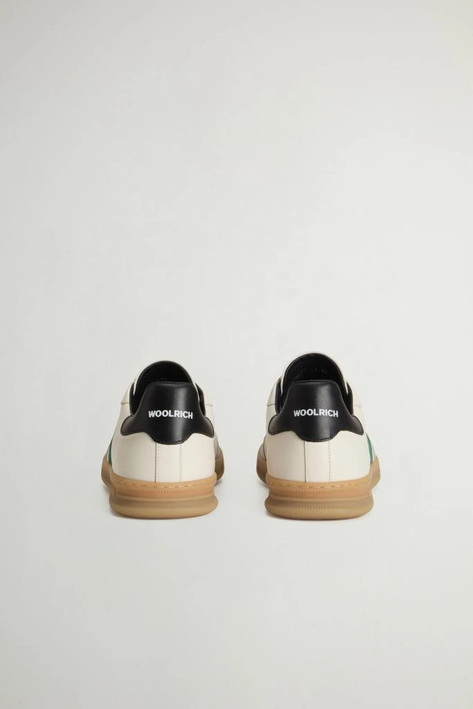 Woolrich Doubleu Tennis Sneakers in Leather with Side Stripes - Men - White 3