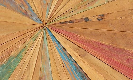 GINGER BIRCH STUDIO Brown Teakwood Handmade Radial Starburst Wall Decor 7