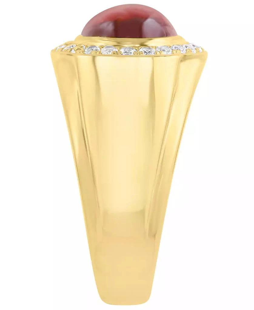 Effy Men
s Garnet (4-3/4 ct. t.w.) and White Zircon Ring (5/8 ct. t.w.) in 14k Gold over sterling Silver 3