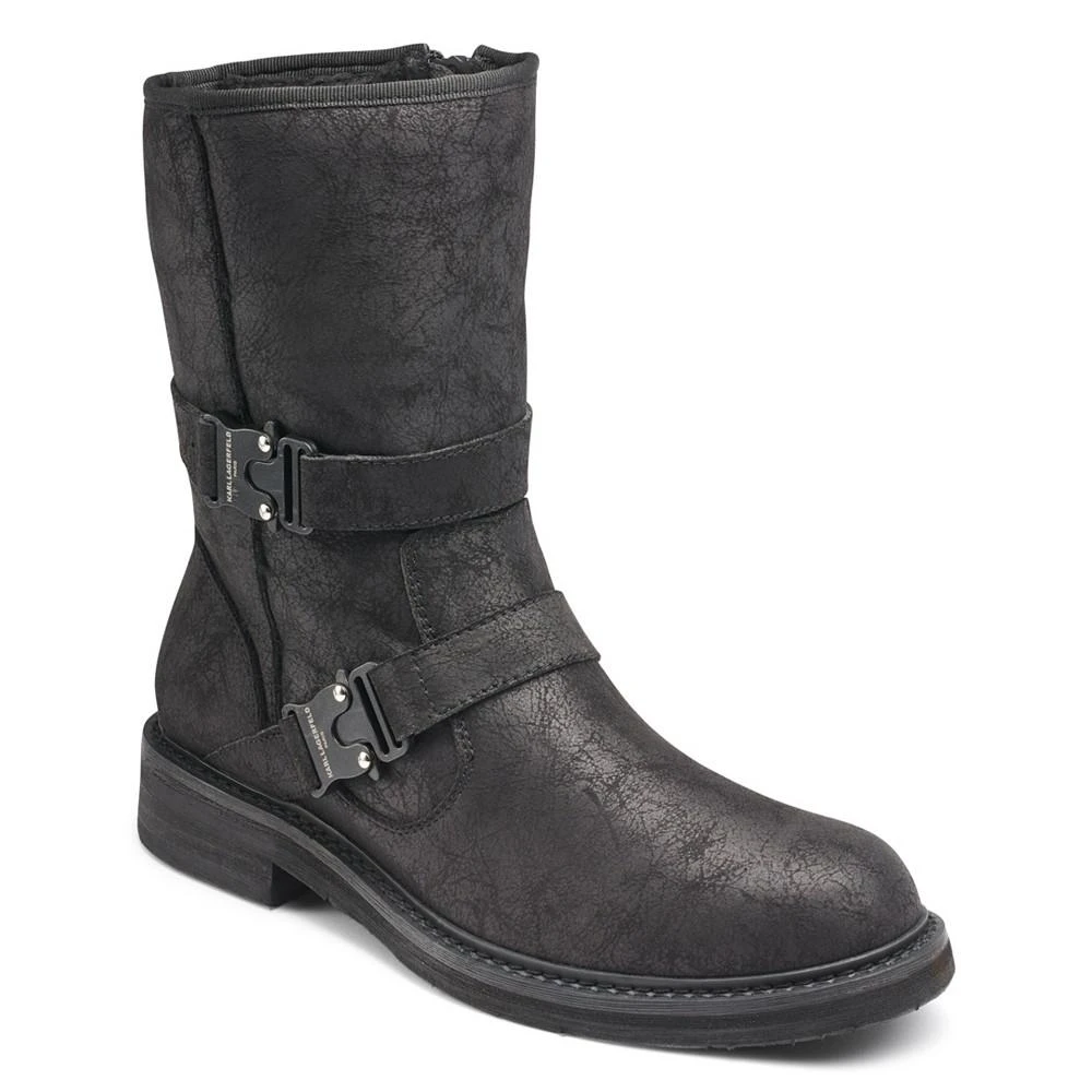 KARL LAGERFELD PARIS Karl Lagerfeld Men's Double Buckle Tire Tread Sole Boot 1