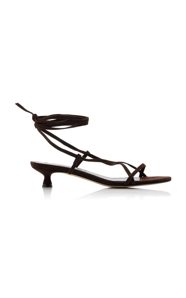 AEYDE Aeyde - Paige Lace-Up Suede Sandals - Brown - IT 36 - Moda Operandi 1