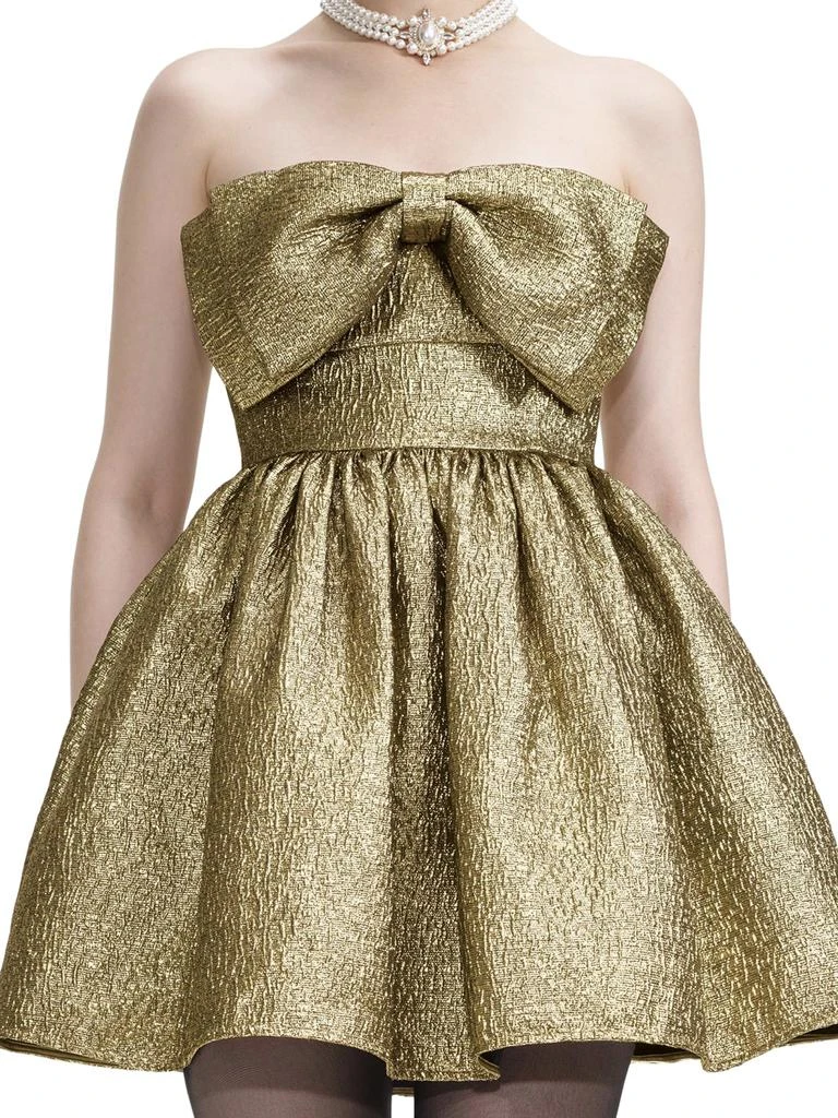 Self Portrait GOLD METALLIC JACQUARD MINI DRESS 4
