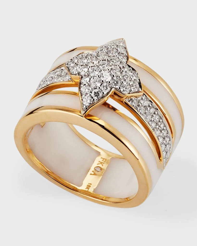 Farah Khan Atelier 18K Yellow Gold Atlas White Bold Ring, Size 7 3