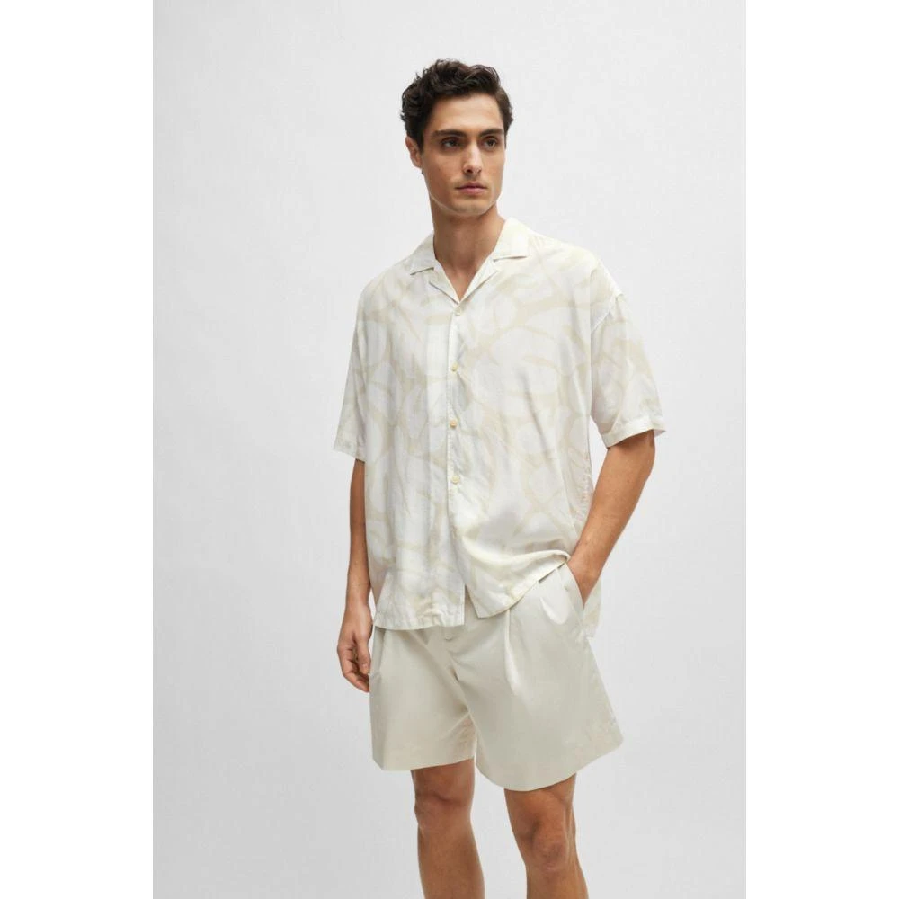 Hugo Boss Relaxed-fit shirt in seasonal print with camp collar 3