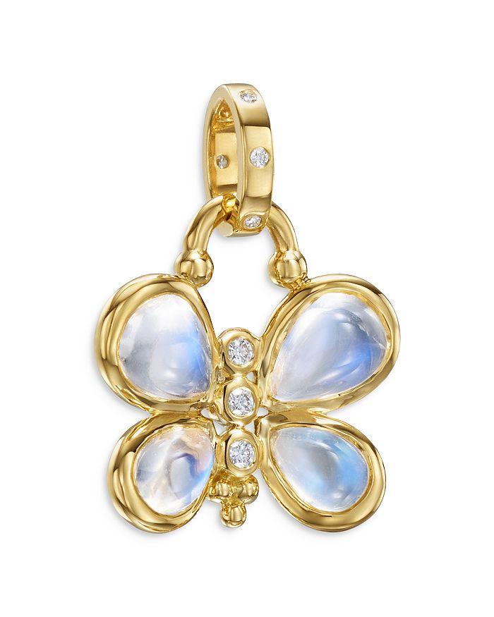 Temple St. Clair 18K Yellow Gold Luna Butterfly Diamond 
Blue Moonstone Pendant
