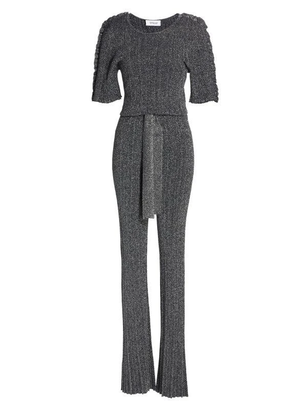 Derek Lam Kailani Ruffle Sleeve Knit Jumpsuit 5
