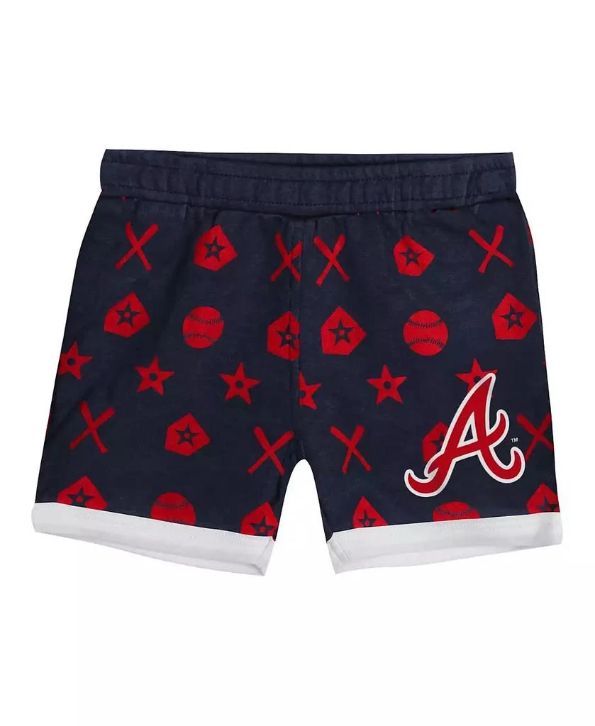 Outerstuff Big Boys and Girls Navy Atlanta Braves On Deck 2-Piece Diaper Cover Set 3