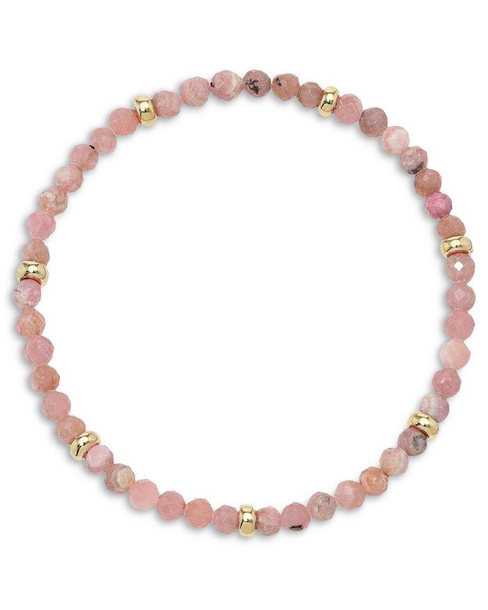 Zoe Lev 14K Yellow Gold Pink Rhodochrosite Bead Bracelet