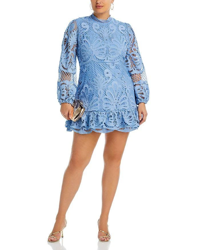 AQUA Long Sleeve Lace Dress - Exclusive 2