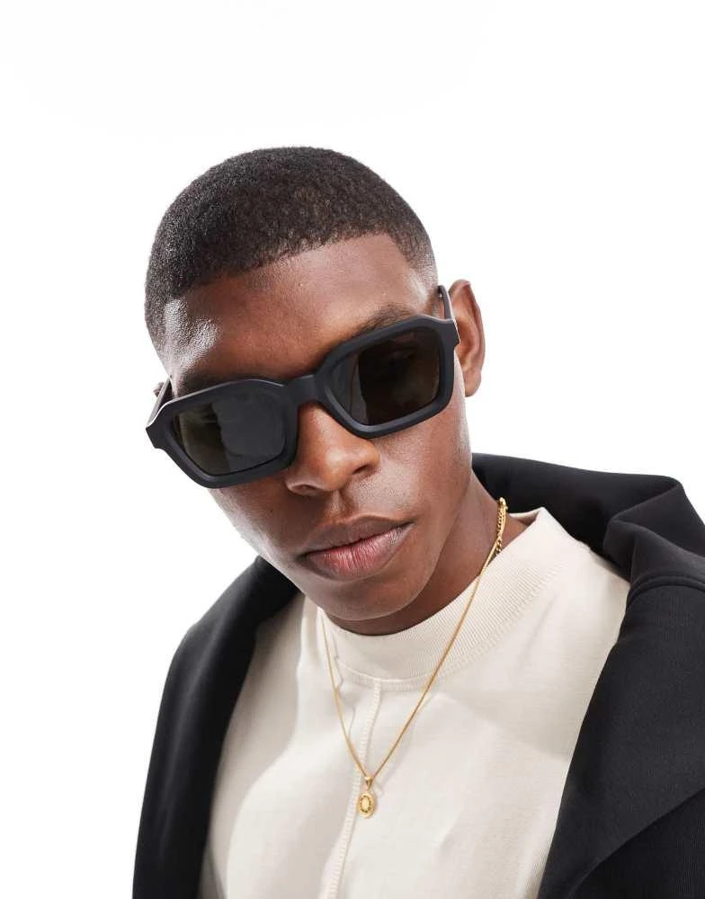 Le Specs Le Specs impossible square sunglasses in black 1