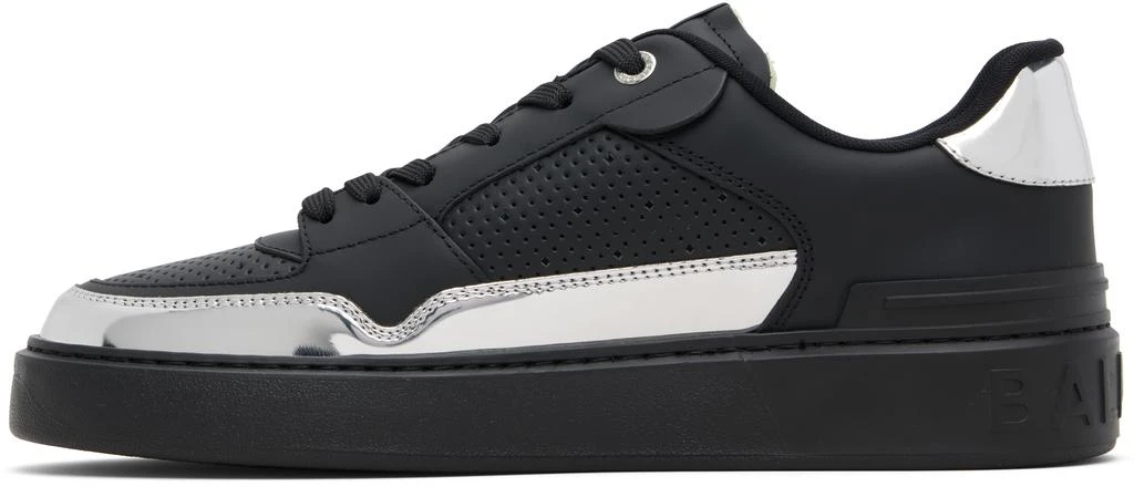 Balmain Black 
Silver B-Court Flip Sneakers 3
