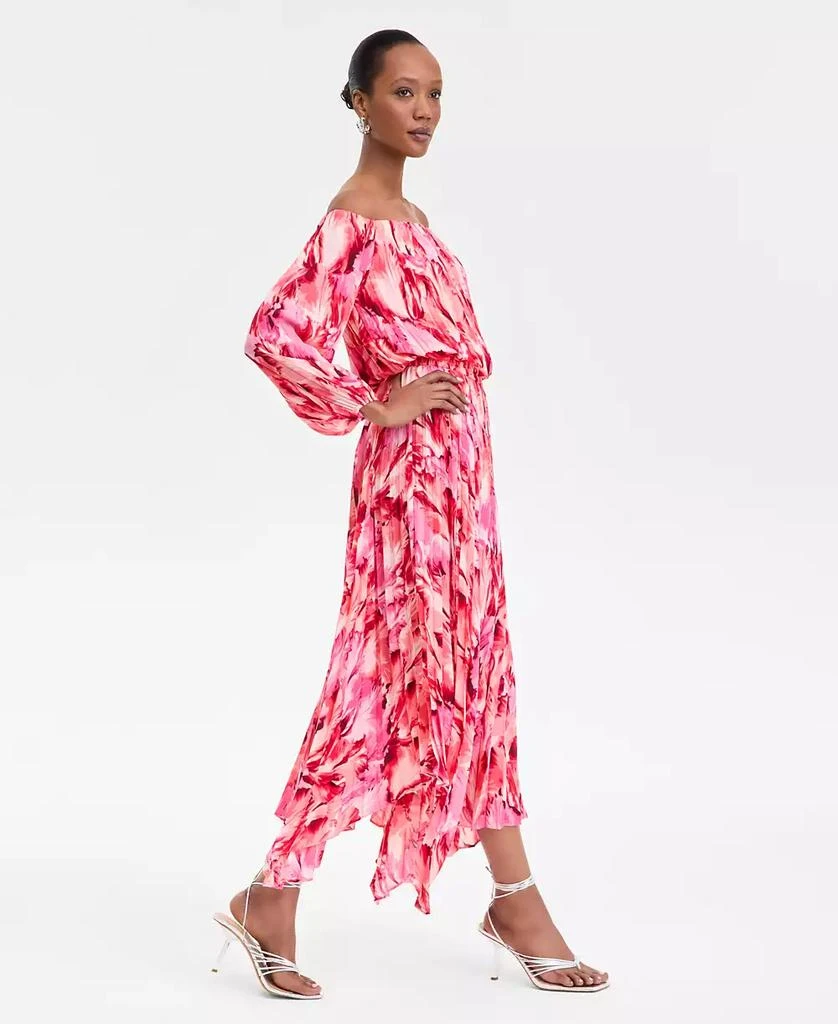 INC International Women's Printed Pleated Off-The-Shoulder Maxi Dress, Exclusively at Macy's 3