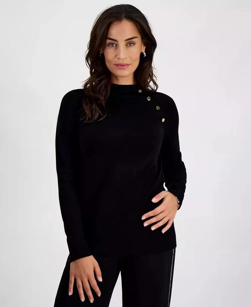 JM Collection Petite Hardware-Detail Sweater, Created for Macy's 1
