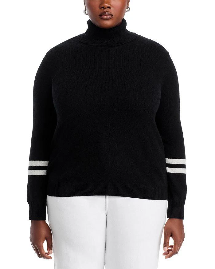 AQUA Athletic Stripe Turtleneck Sweater - Exclusive 11