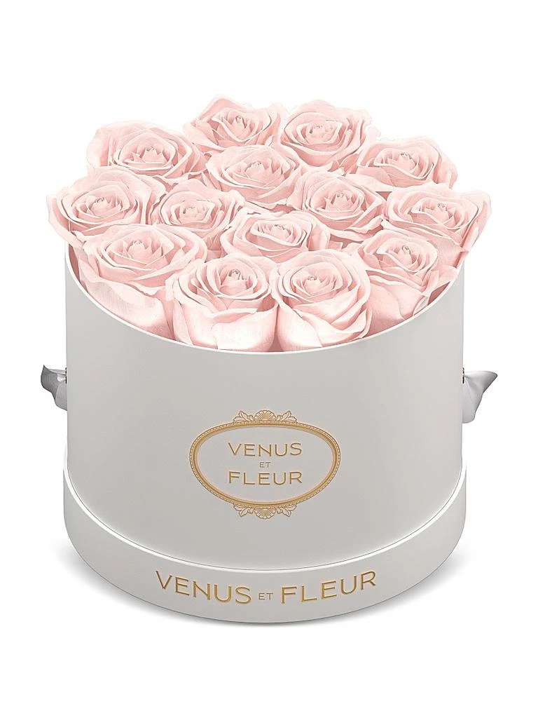 Venus ET Fleur Classic Small Round Box with Pure White Roses 1