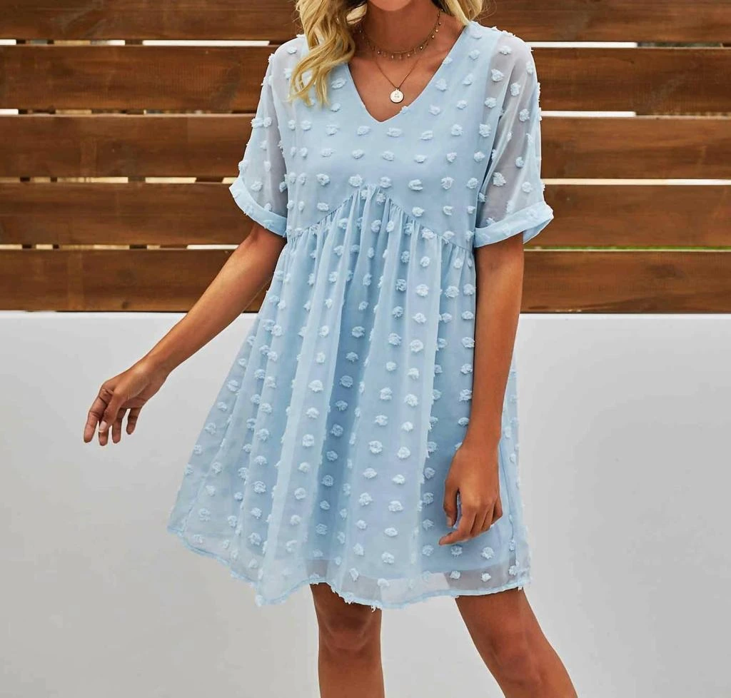 ePretty Epretty - Baby Doll Swiss Dot Mini Dress