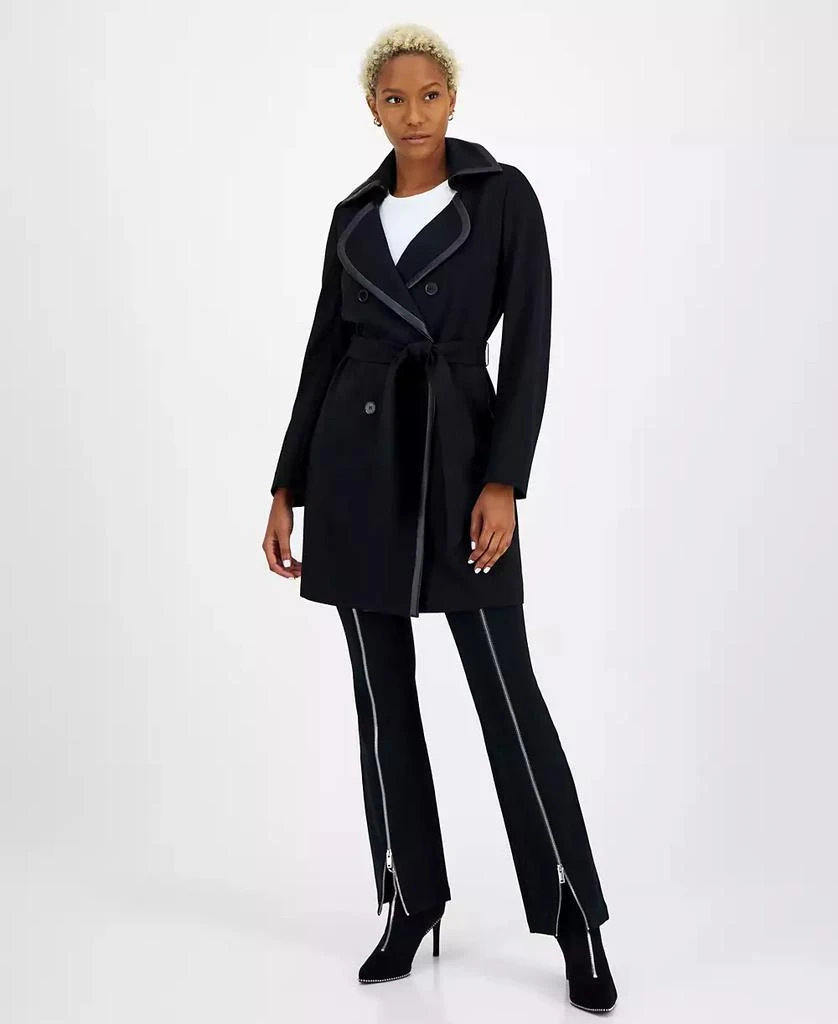 Bar III Women's Contrast-Trim Belted Compression Jacket, Created for Macy's 1