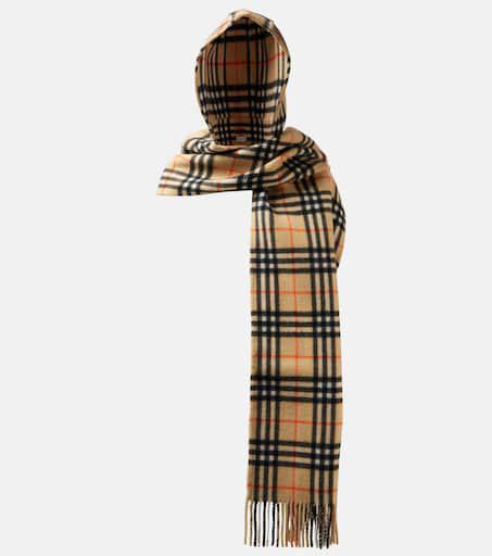 Burberry Burberry Check cashmere hooded scarf