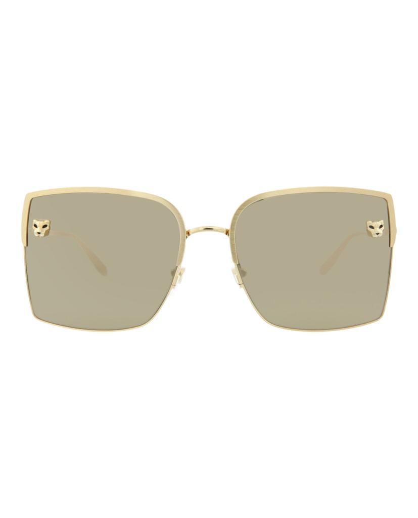 Cartier Square-Frame Metal Sunglasses