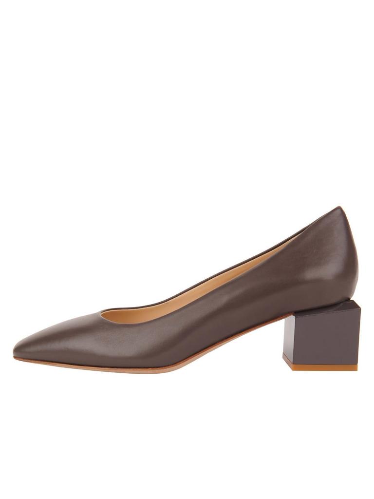 Butter LONDON Novella Block Heeled Pump In Asphalt Nappa