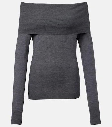 Stella McCartney Off-shoulder virgin wool top 1