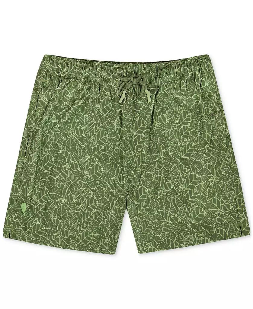 Sunset and Vines Men's Leaf-Pattern Woven Swim Trunks