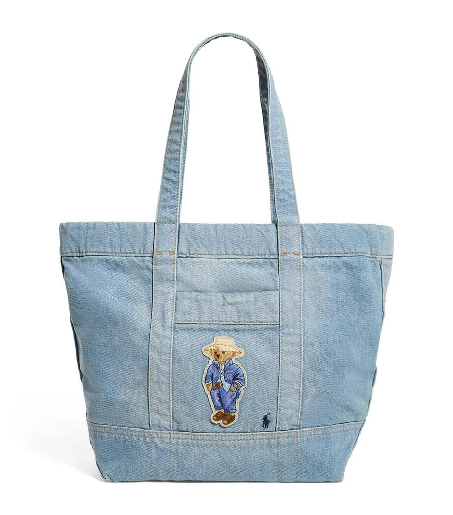 Ralph Lauren Medium Denim Polo Bear Tote Bag 1