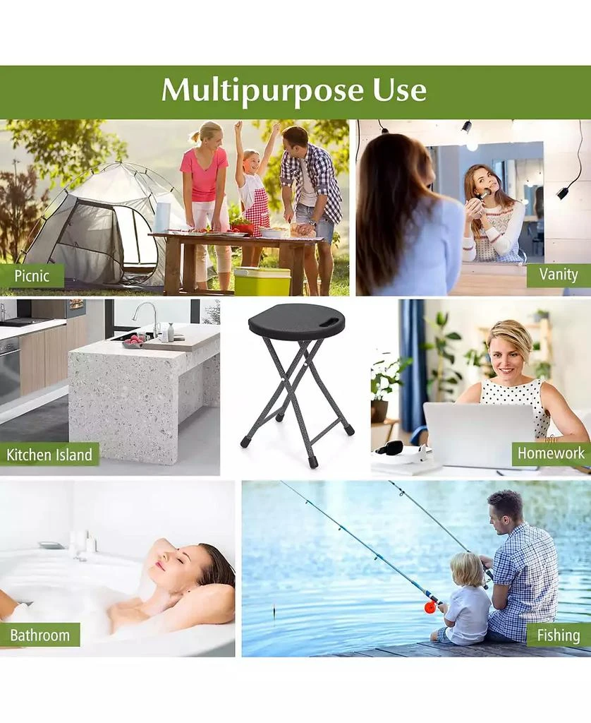 Mecale Folding Stool with Built-In Handle for Adults, Portable Seat 7