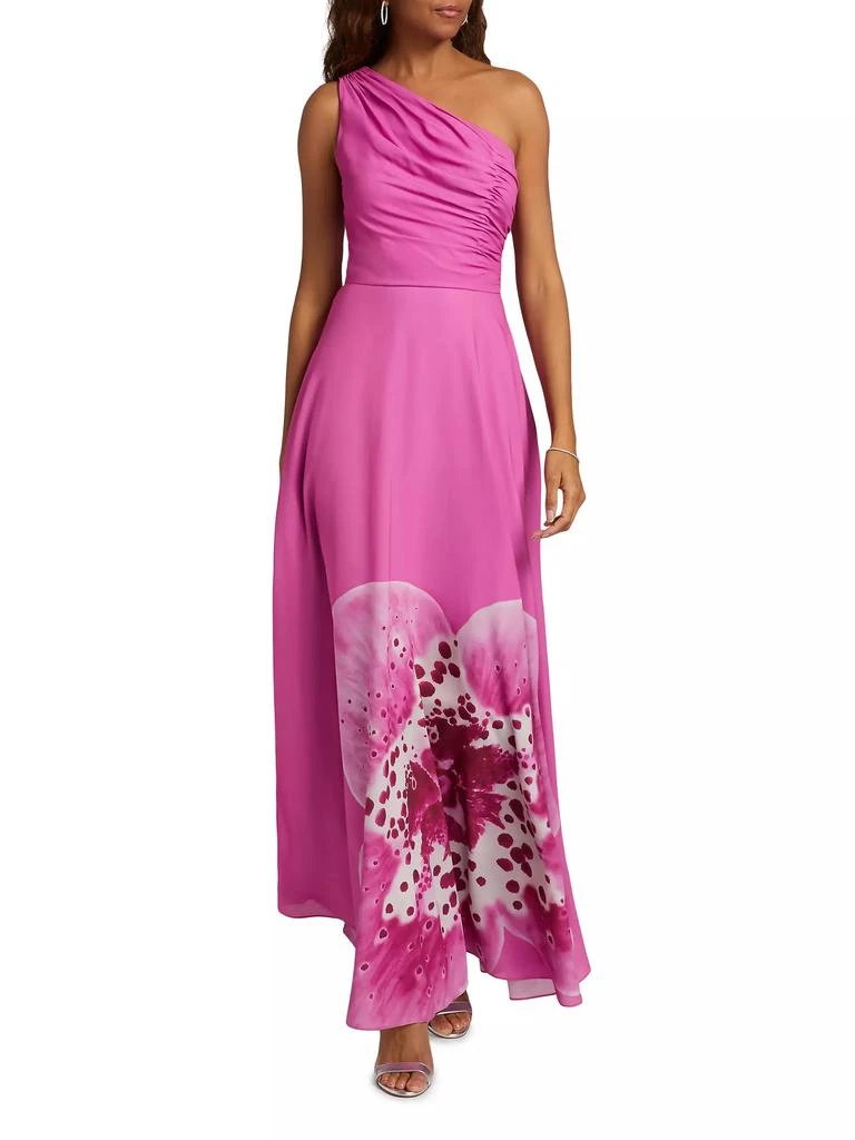 AMUR Atlas Floral One-Shoulder Gown 3