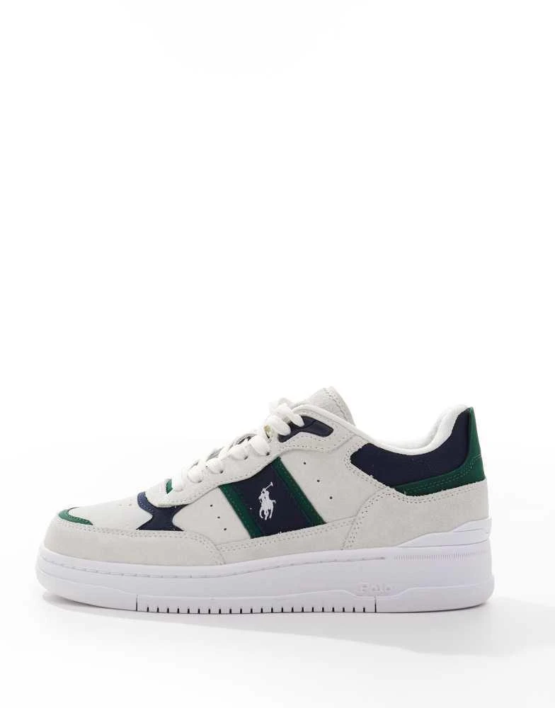 Ralph Lauren Polo Ralph Lauren Masters Sport 125 trainer in off white, green and blue 2