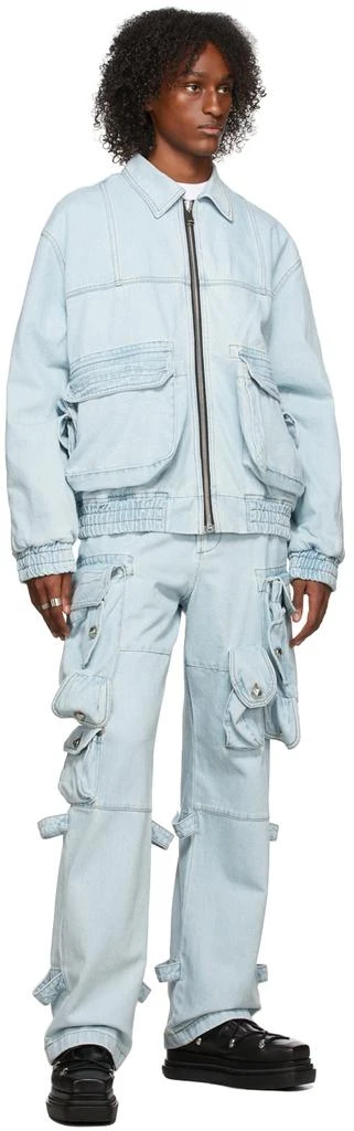 We11done Blue Washed Cargo Short Jacket 4