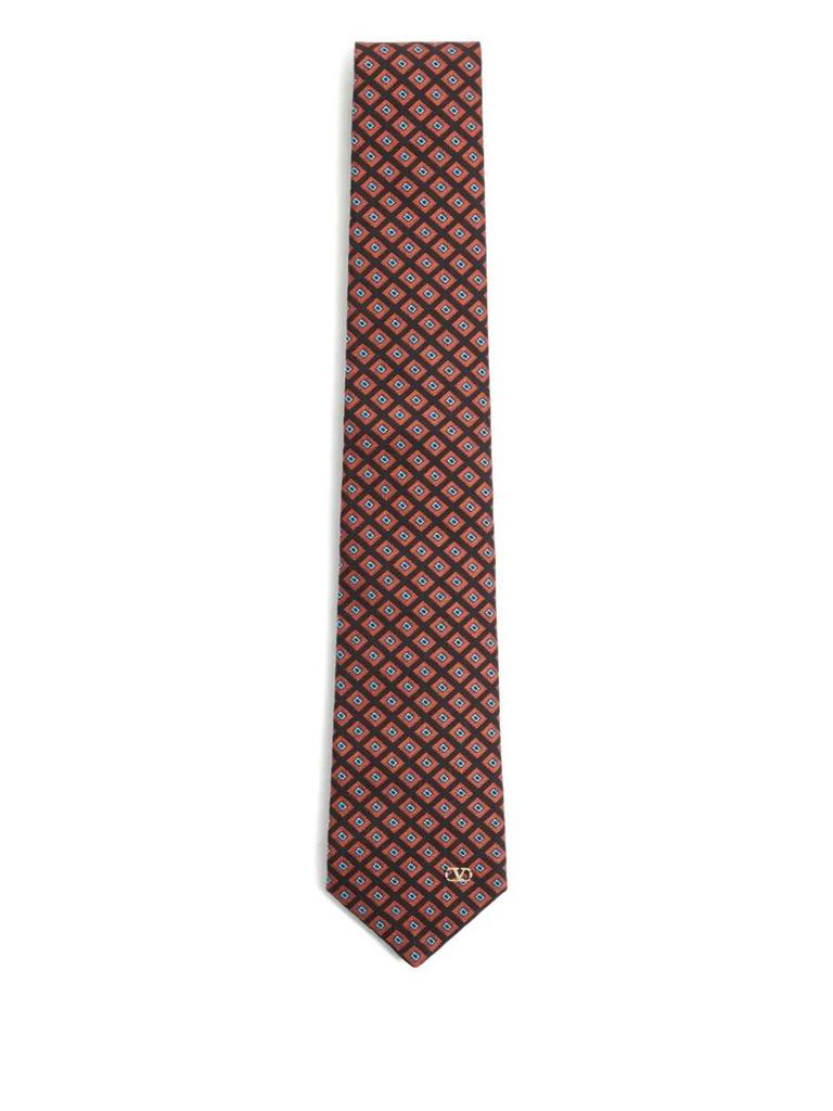 Valentino Valentino Garavani Valentie Cotton Jacquard Tie With Chamber Pattern And Vlogo Signature Detail Accessories