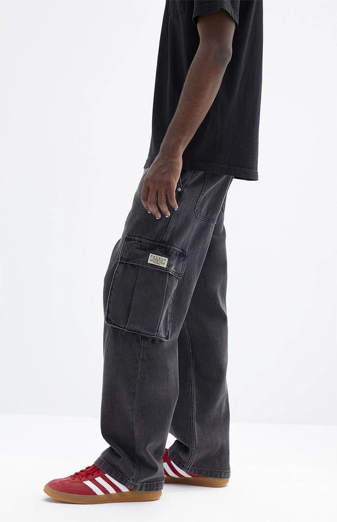 PacSun Black Wash Baggy Cargo Jeans 4