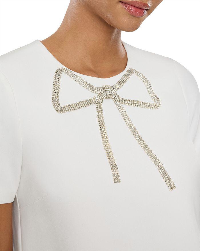 Likely Marullo Bow Embellished Feather Mini Dress