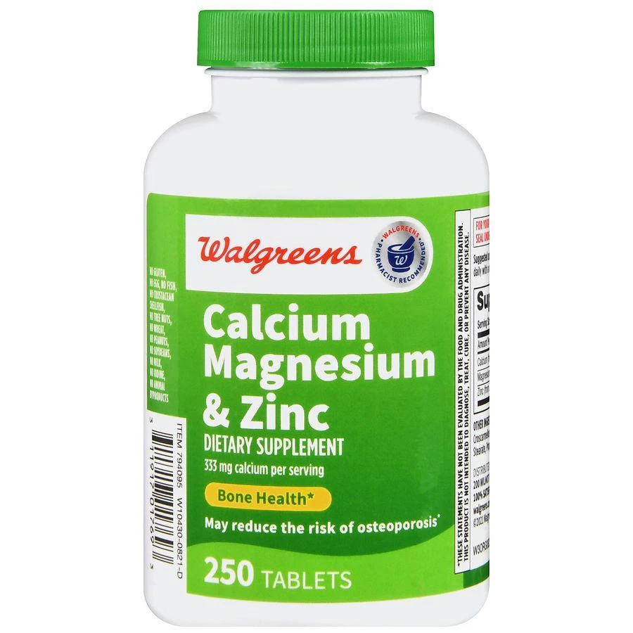 Walgreens Calcium 333 mg Magnesium & Zinc Tablets (250 days) 2