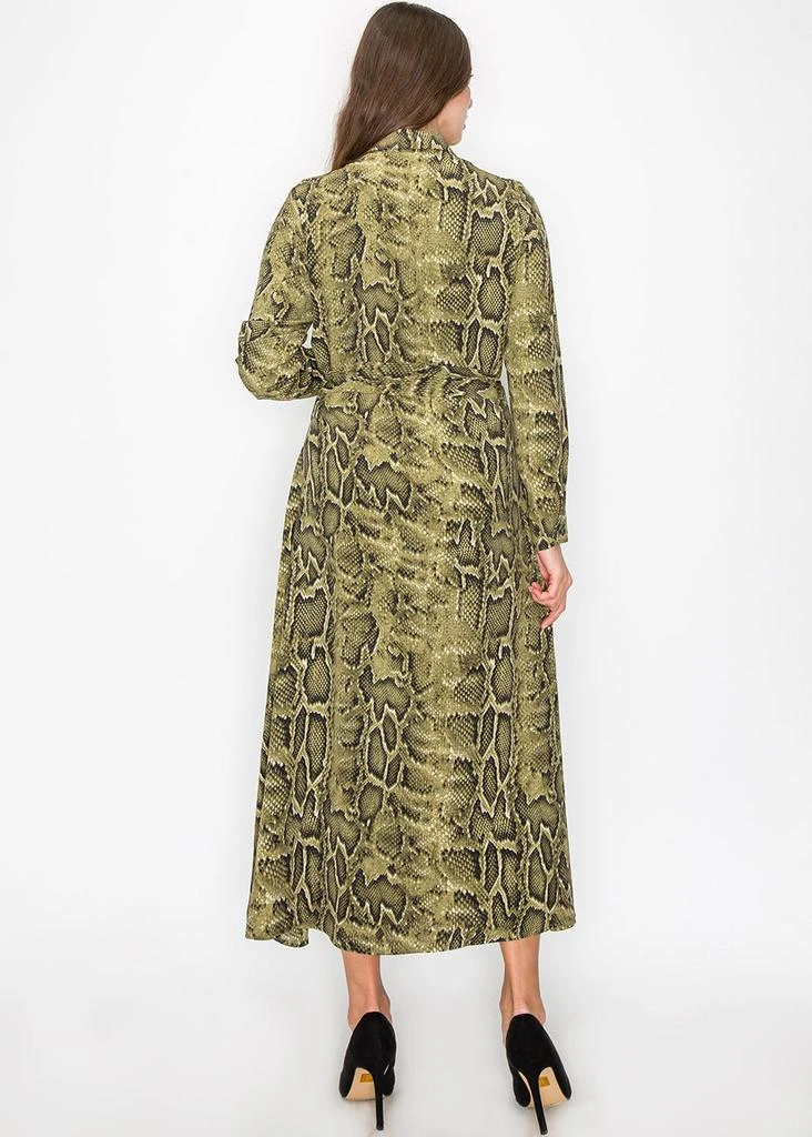 Yal New York Green Snake-Print Button-Up Dress 2