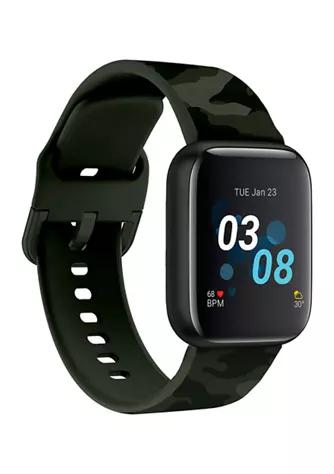 B FIT WATCH Itouch Sport 3 Touchscreen Smartwatch For Men And Women Black Case With Green Camo Strap